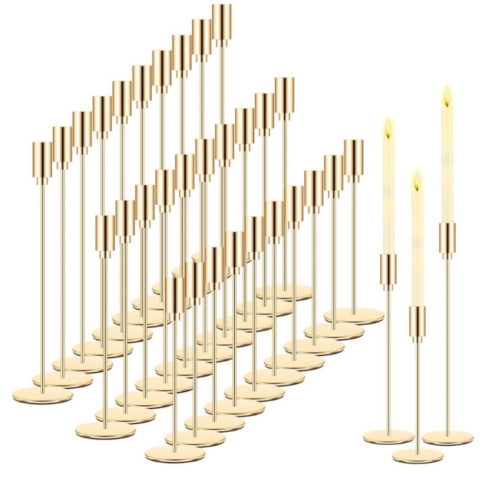 60 Pcs Gold Candlestick Holders